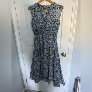 Chelsea & Theodore Navy Floral Midi Dress